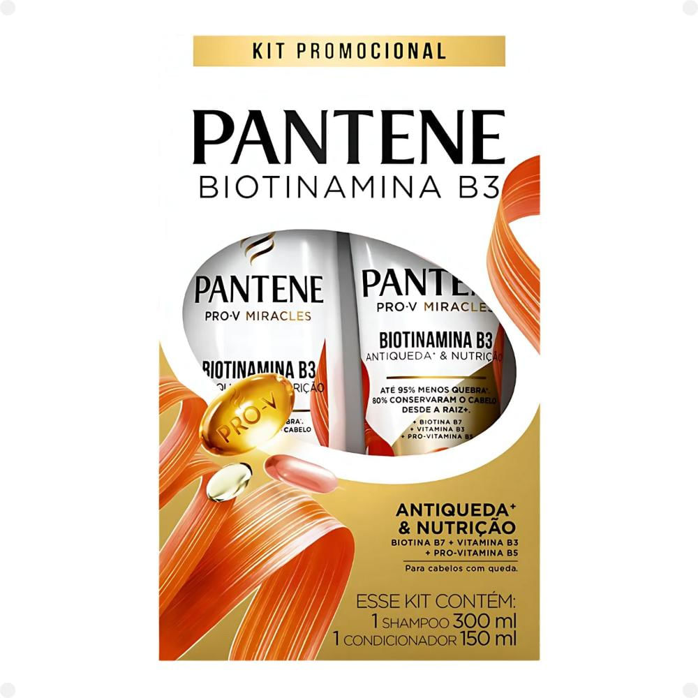 Shampoo + Condicionador Pantene Pro-V Biotinamina B3 Antiqueda e Nutrição 150ml