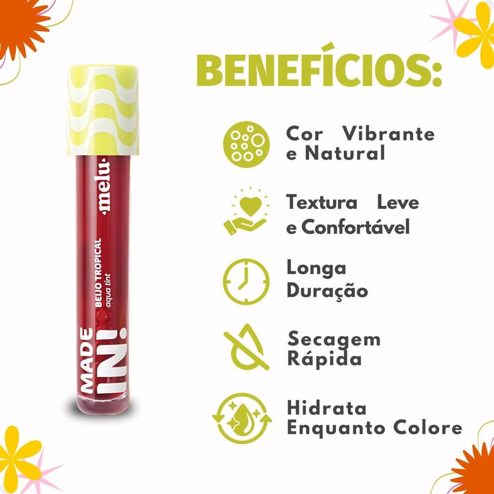 Aqua Tint Made In! Melu Beijo Tropical Laranja Com Acerola RR-l6602-3