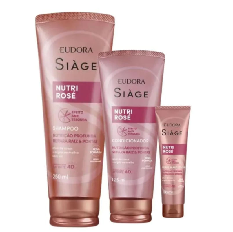 Kit Siàge Nutri Rosé Shampoo 250ml + Condicionador 125ml + Leave-In 30ml
