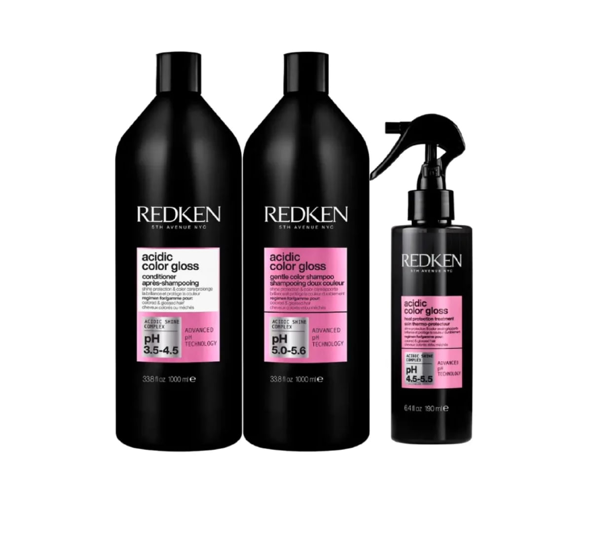 Kit Redken Acidic Color Gloss Shamp + Cond + Leave-in