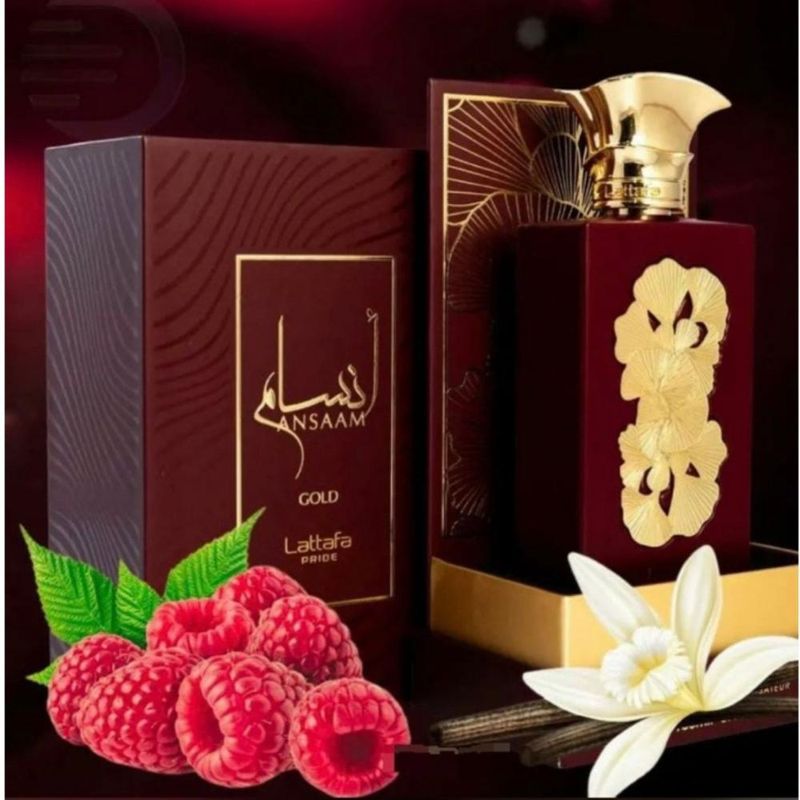 TikTokバズ香水ANSAAM GOLD 100ml Lattafa Ansaam Gold Eau de Parfum - Perfume Feminino 100ml - Época
