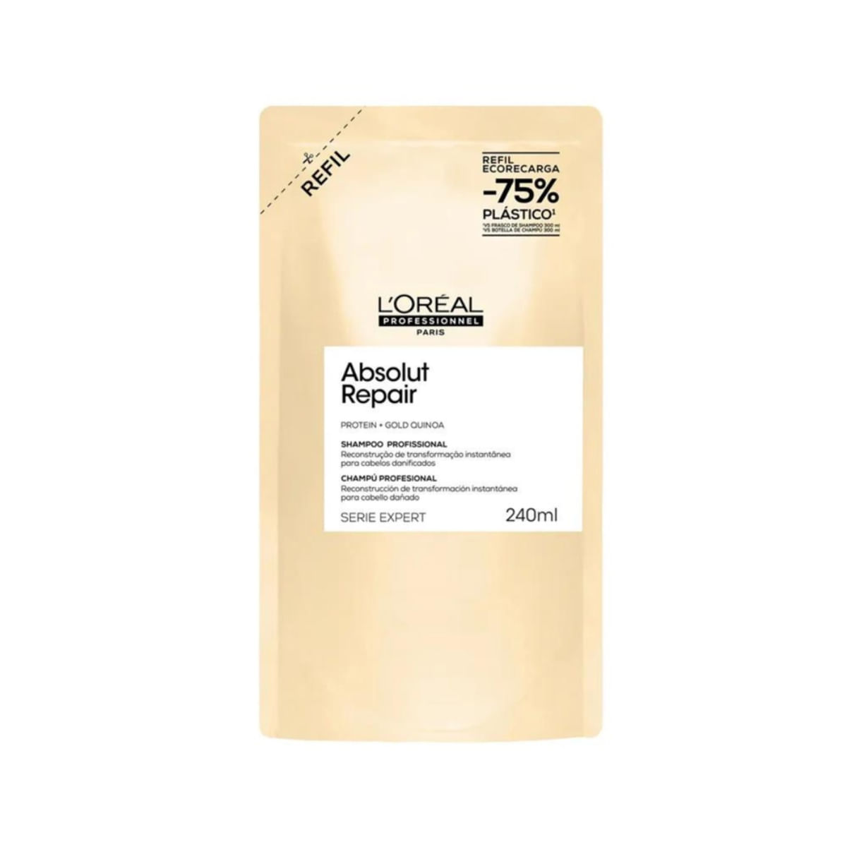 Refil - Shampoo L'Oréal Absolut Repair Gold 240ml