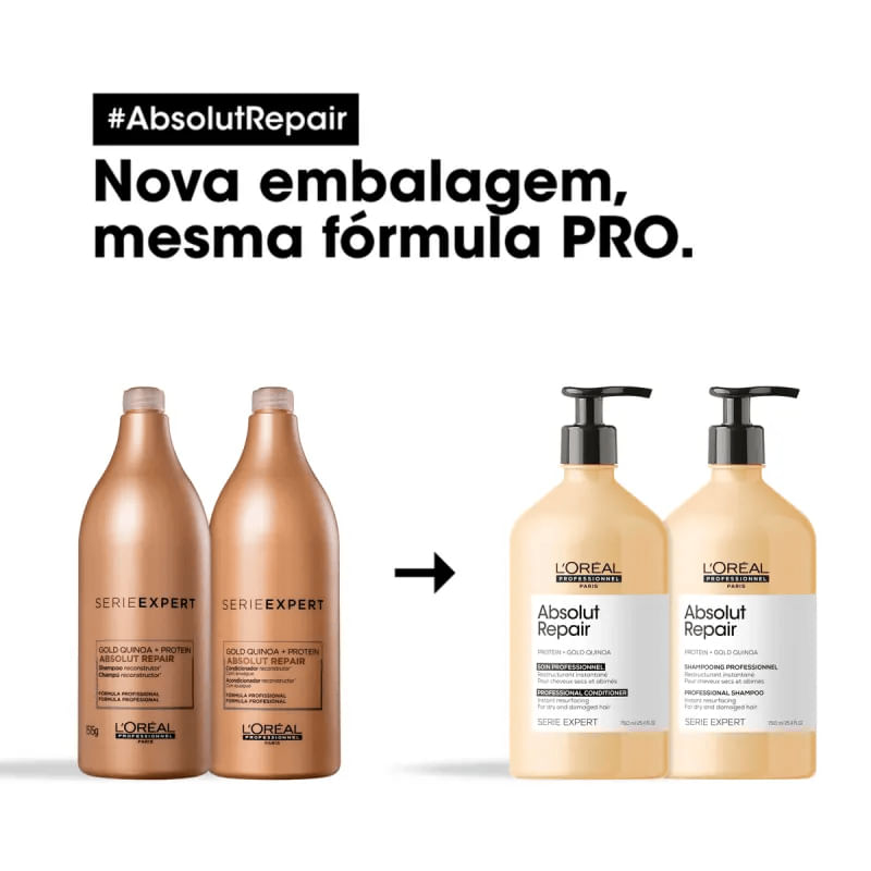 Kit Loreal Gold Quinoa - Shampoo E Condicionador 750ml - Época