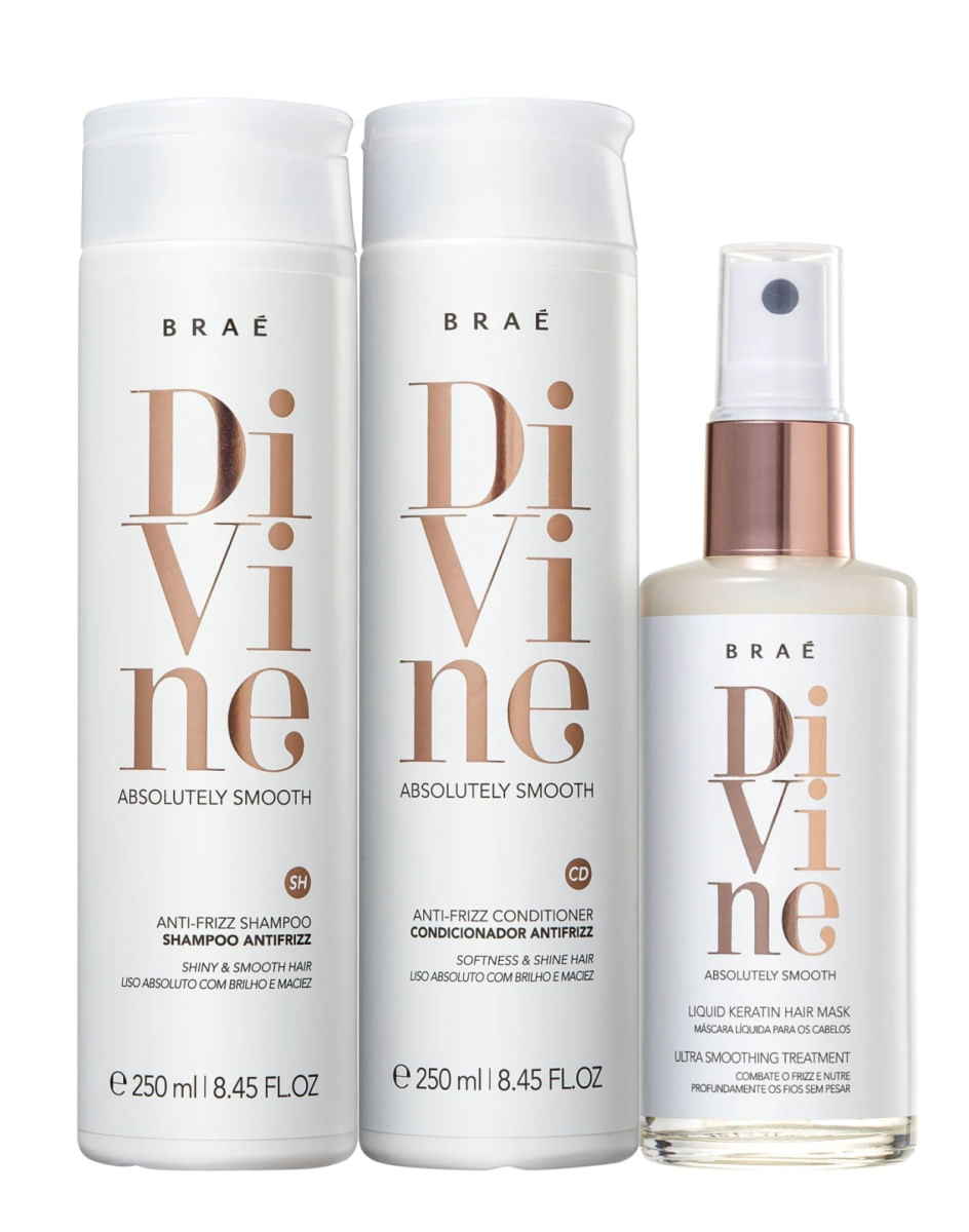 Brae Divine Shampoo 250ml + Condicionador 250ml + Mascara Liquida 60m