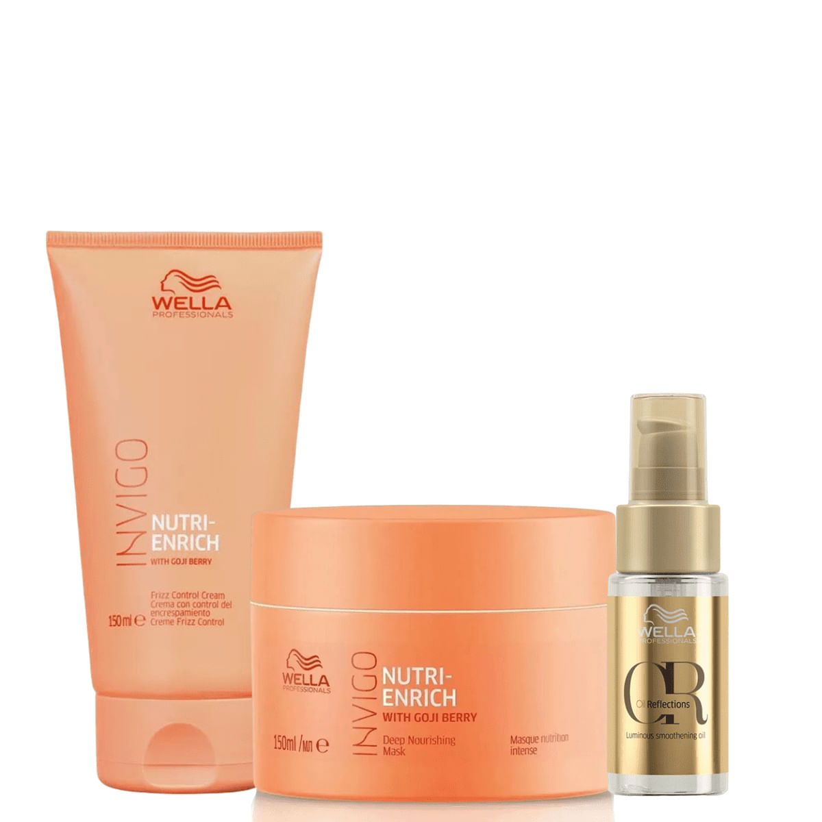 Kit Leave-in Frizz Control Cream, Máscara e Oil Reflections