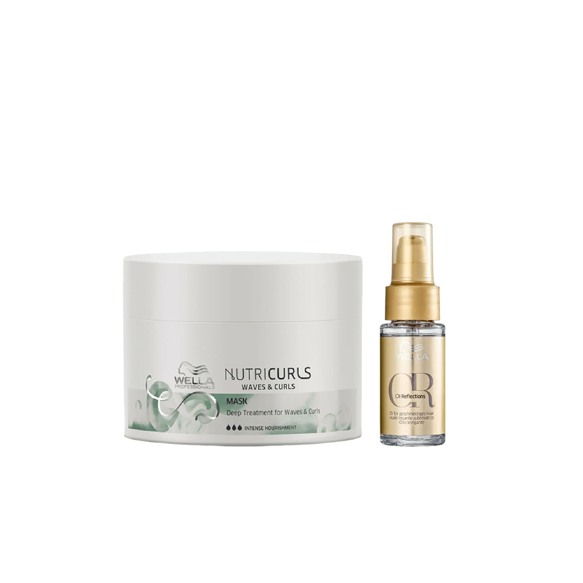 Kit Nutricurls Máscara 150ml + Oil Reflections 30ml - Wella