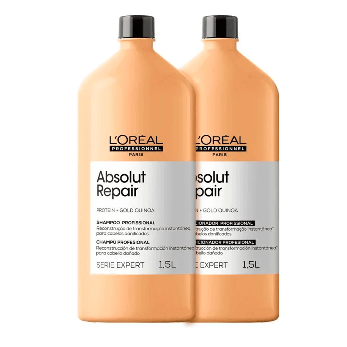 Shampoo e Condicionador Absolut  Gold Quinoa L'oreal 1,5L