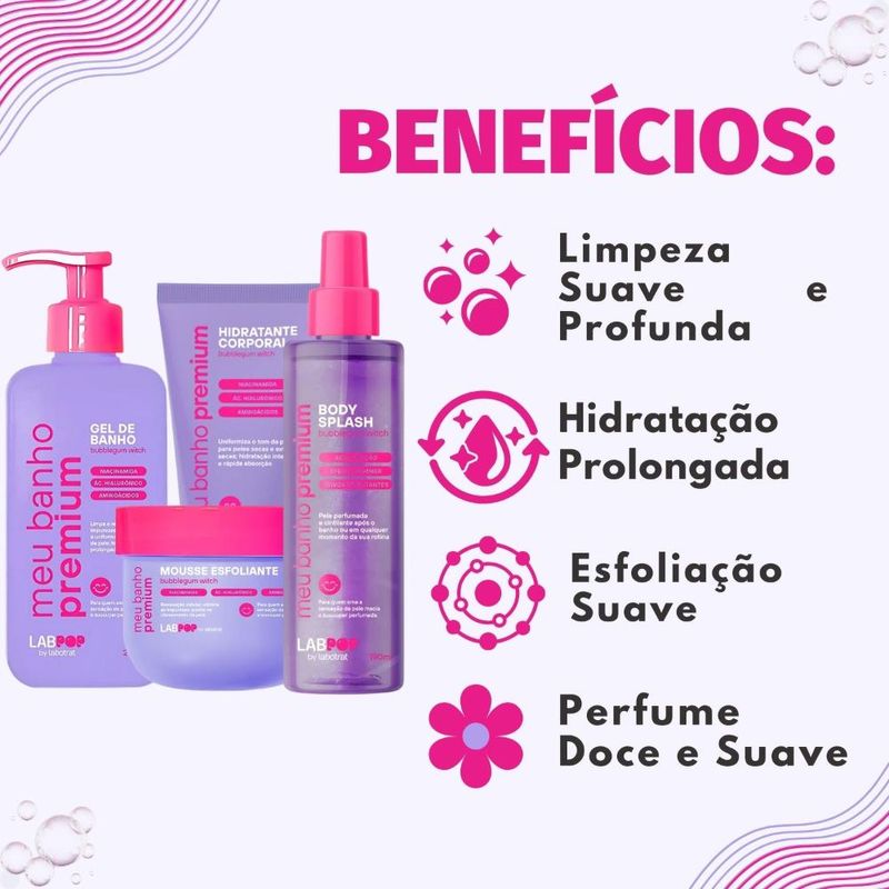Kit LabPop by Labotrat Bubblegum Witch: Gel de Banho, Mousse