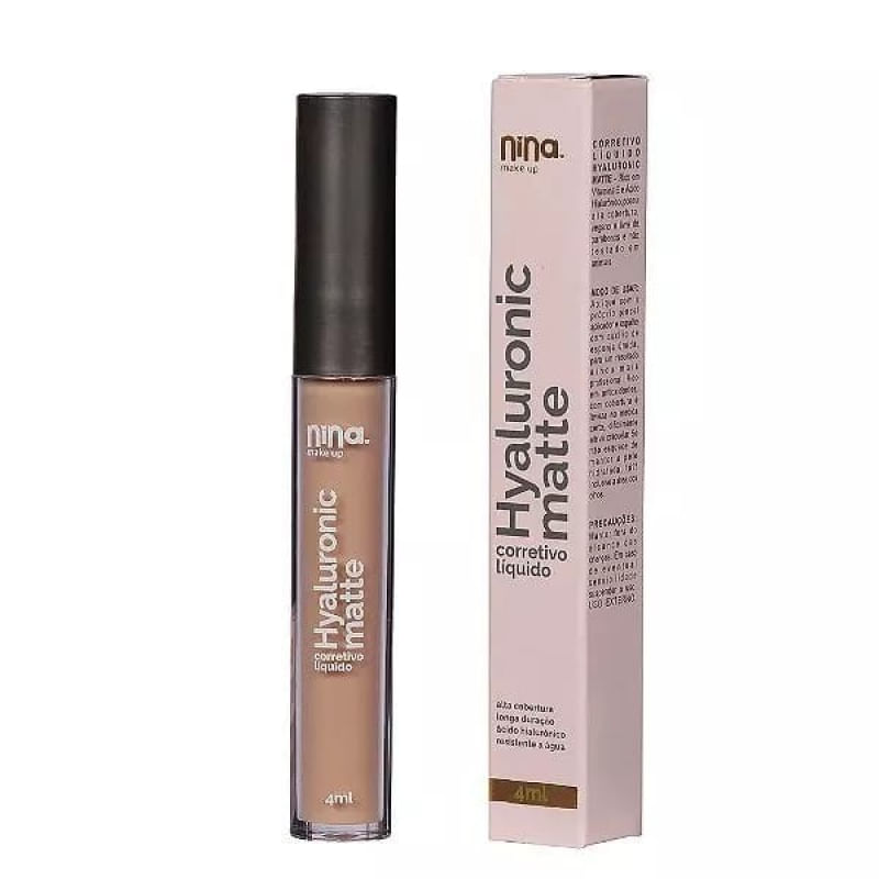 Corretivo Liquido Hyaluronic Matte Nina Makeup Cor:1
