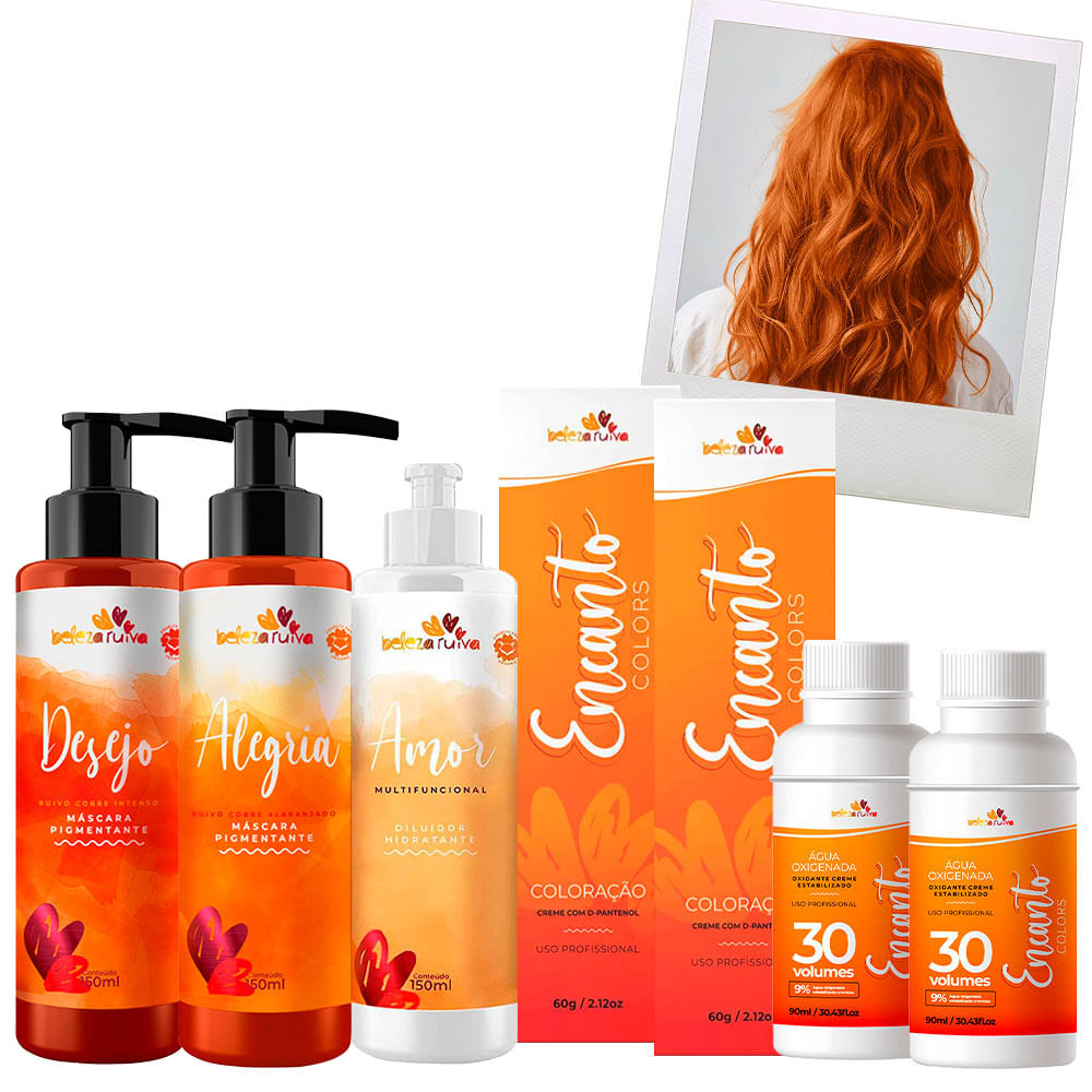 Kit Beleza Ruiva Encanto Colors Ruivo Cobre Iluminado