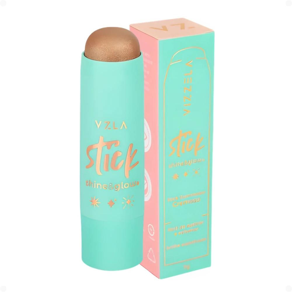 Iluminador em Stick Cremoso Vizzela Shine e Glow Cor 04 VZ110